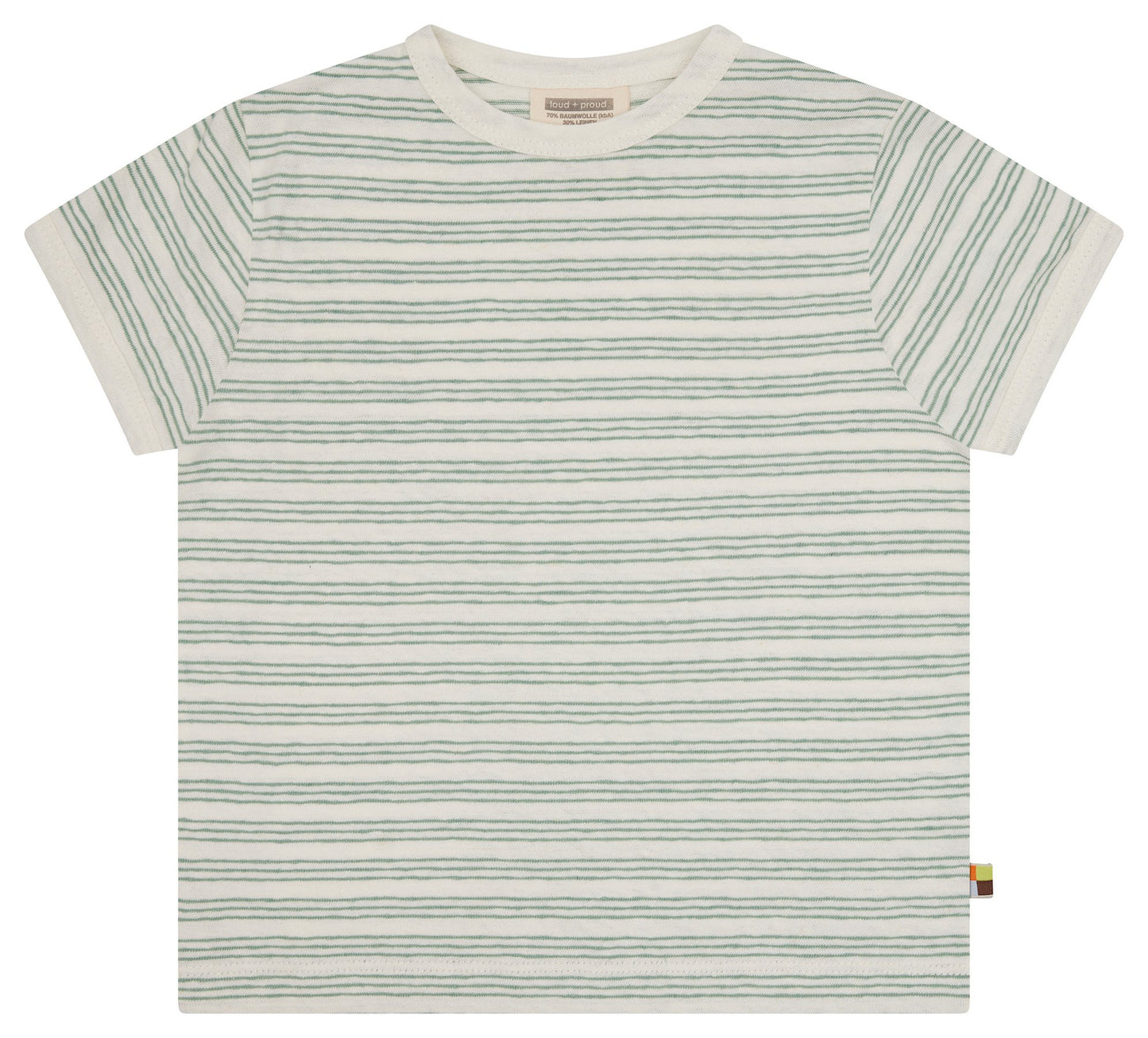 Loud and Proud T-Shirt Streifen mit Leinen bambusgrün – jetzt kaufen