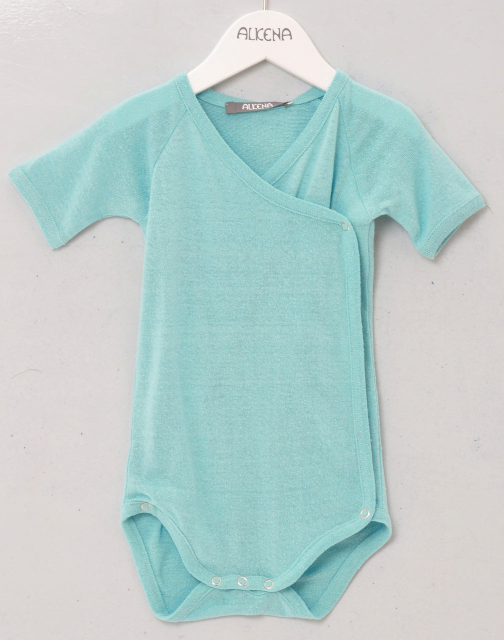 Alkena Wickelbody kurzarm - Bouretteseide - aqua – jetzt kaufen