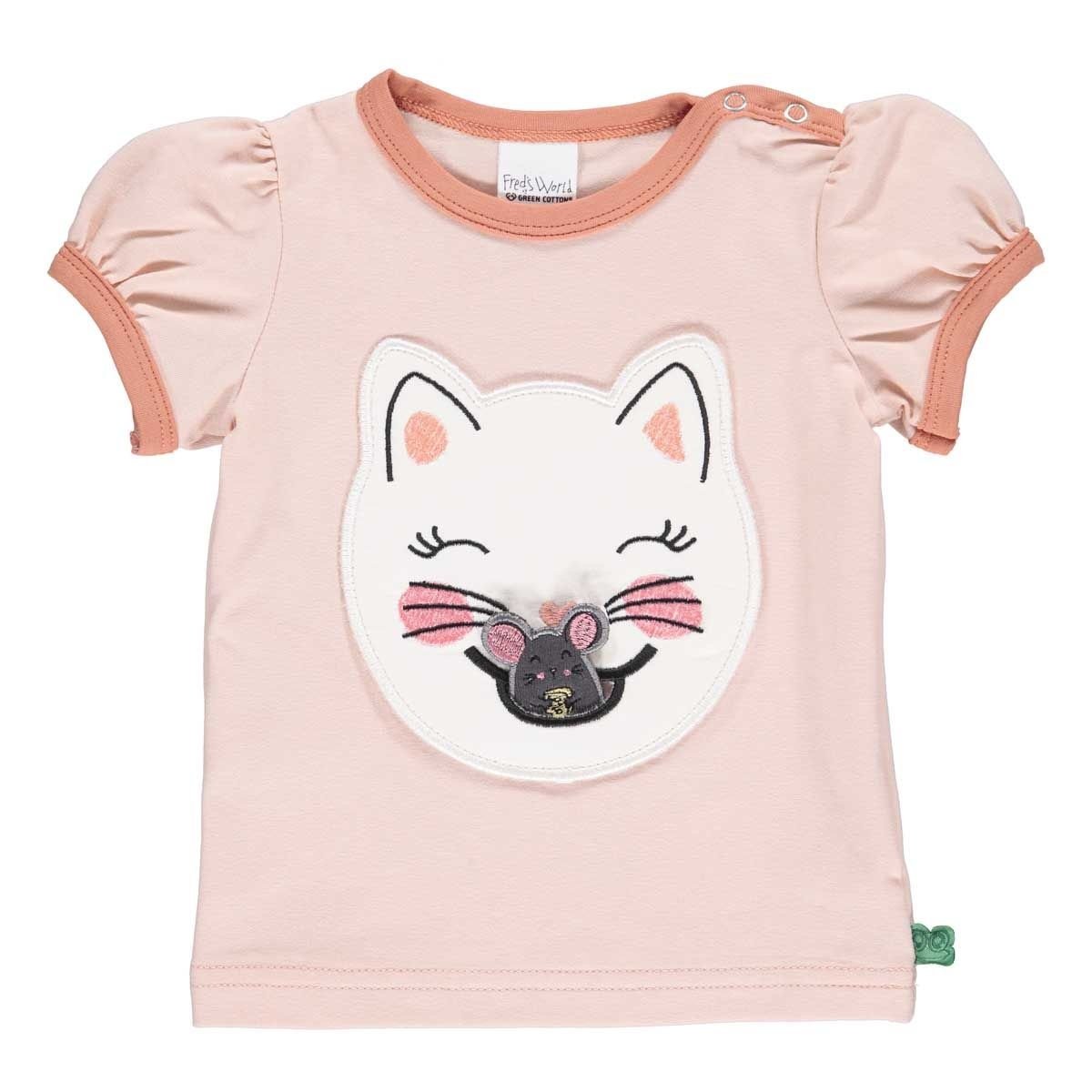 Freds World Shirt kurzarm - Katze mit Maus - rose crea – jetzt kaufen
