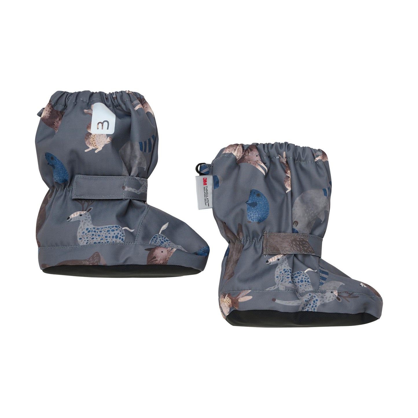 Minymo Füsslinge - Babystiefel - Tierdruck grau – jetzt kaufen