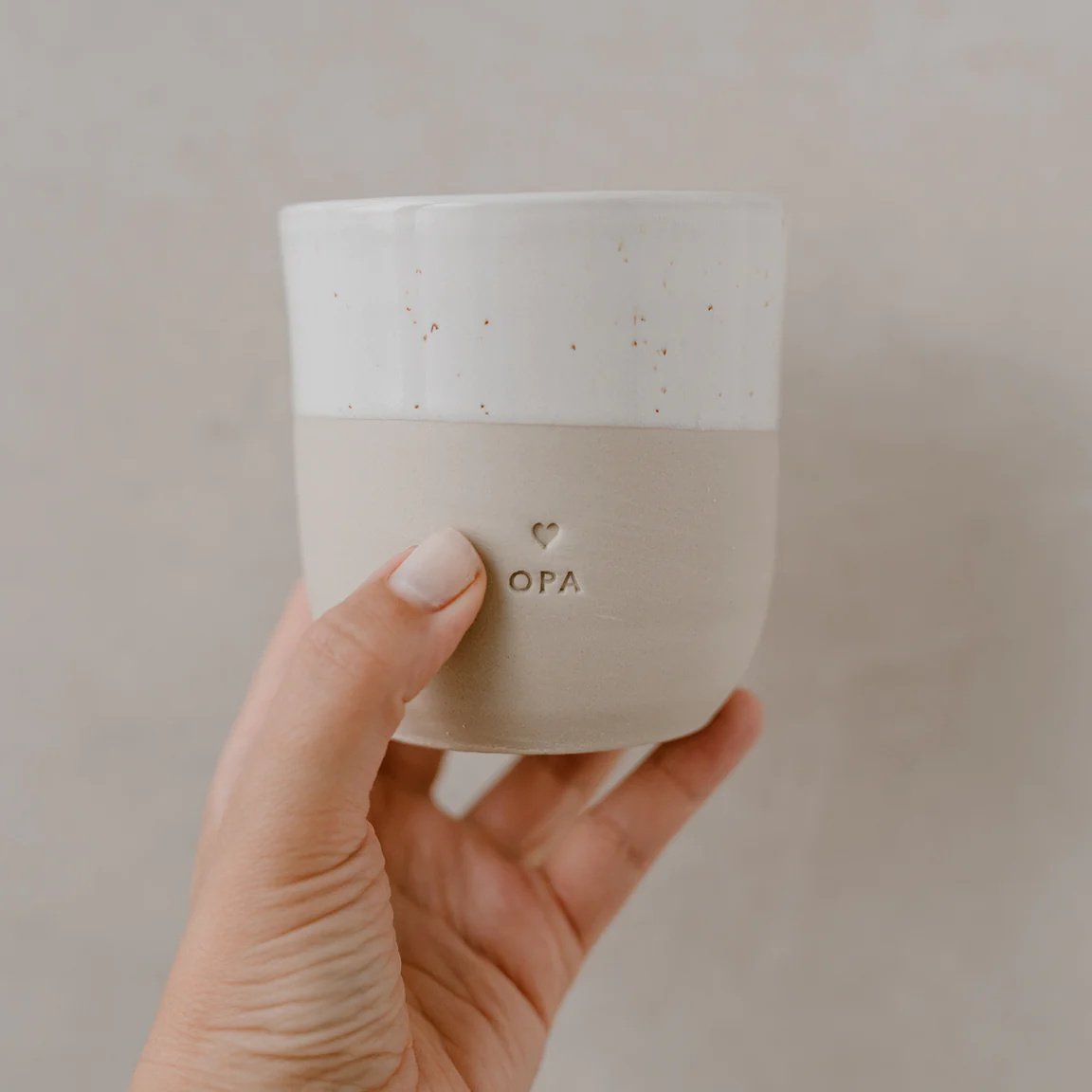 Eulenschnitt Becher Opa Steingut spülmaschinenfest – jetzt kaufen