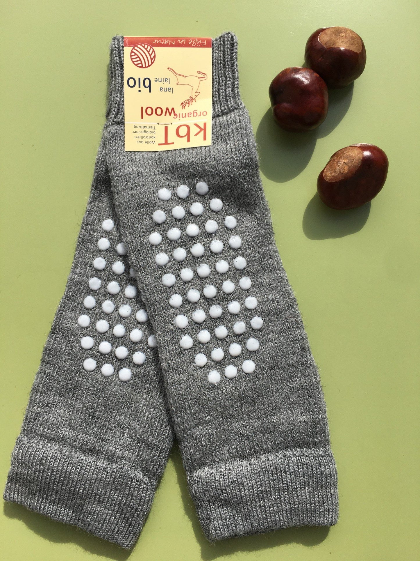 Hirsch Natur Krabbelschoner - unigrau - Wolle mit Stop – jetzt kaufen