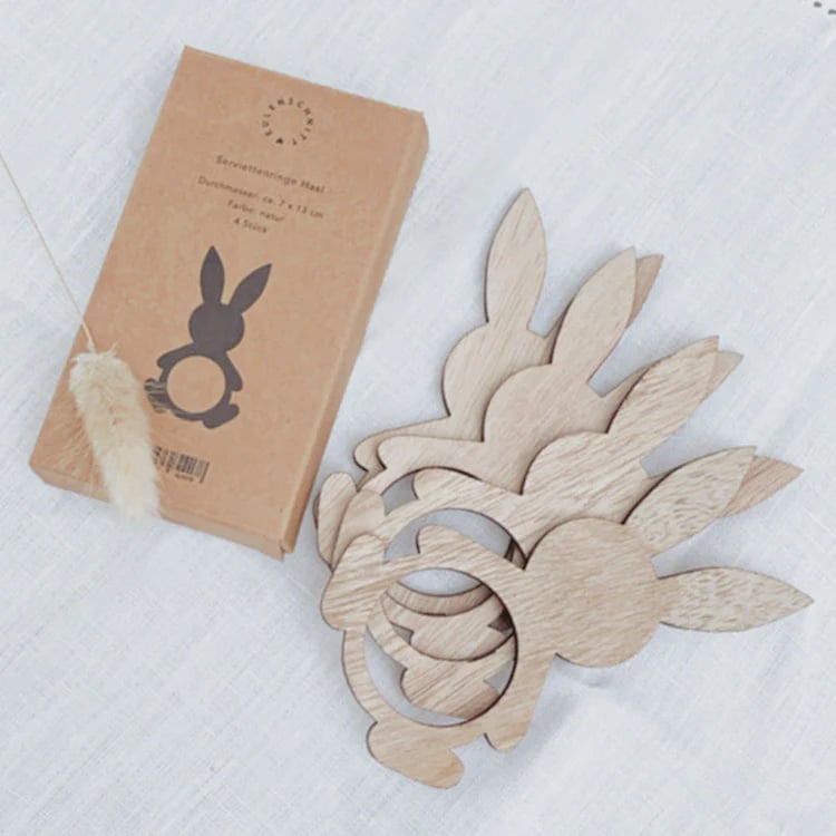 Eulenschnitt Serviettenring Hasi im 4er Set – jetzt kaufen