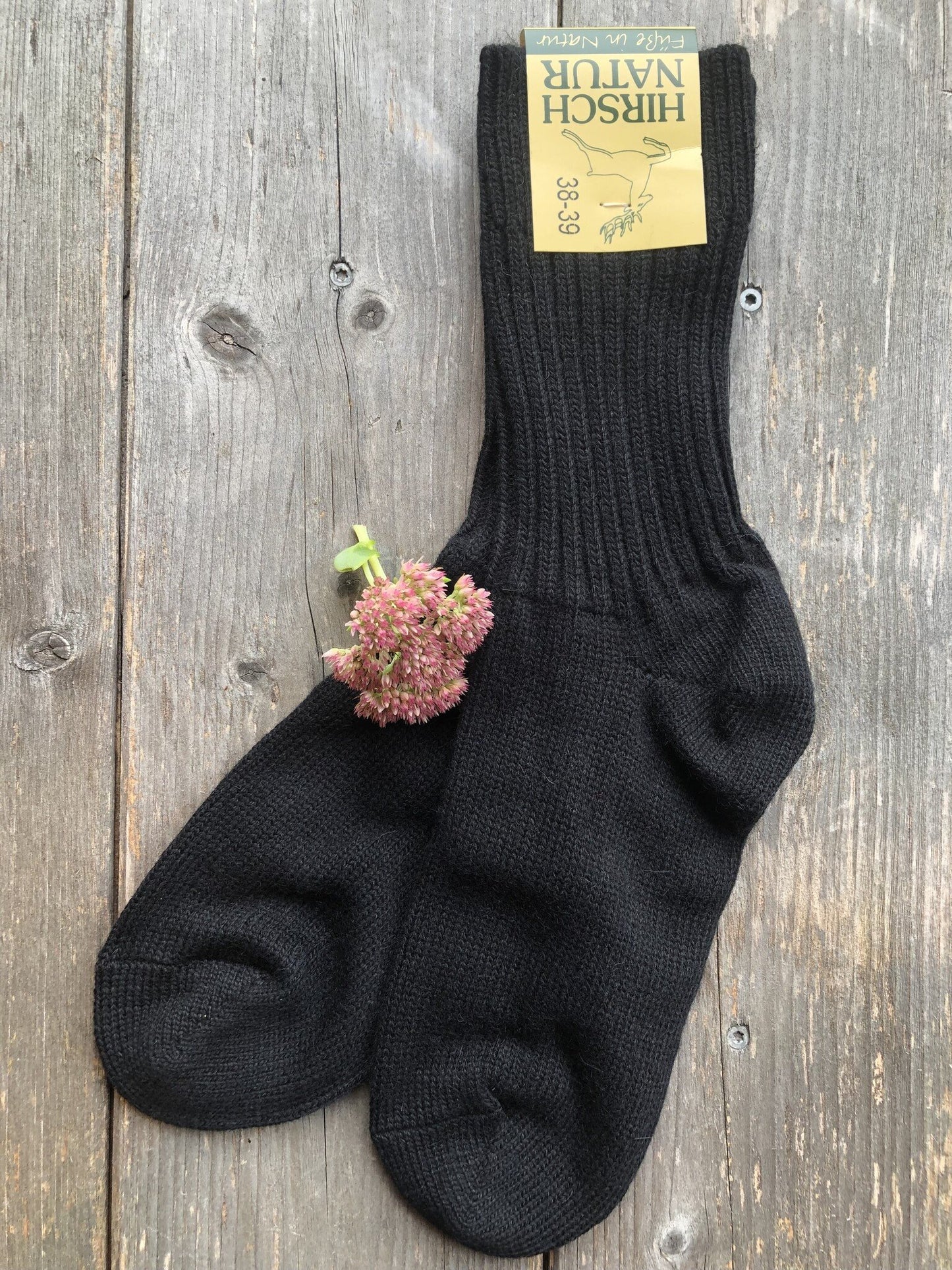 Hirsch Natur Socke Erwachsene Schurwolle/Alpaka schwar – jetzt kaufen