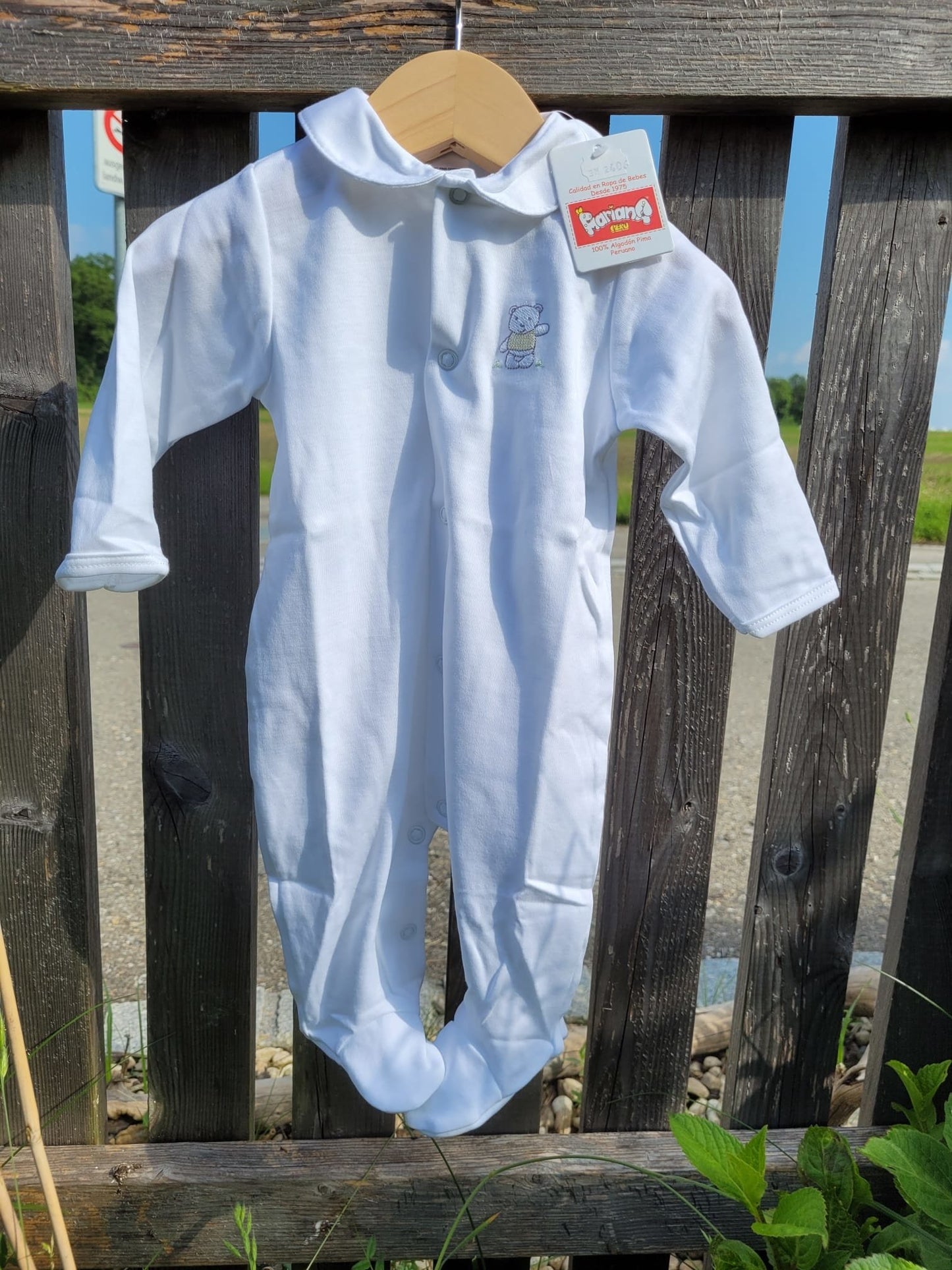 Paola Maria Strampler langarm mit Kragen - weiss – jetzt kaufen