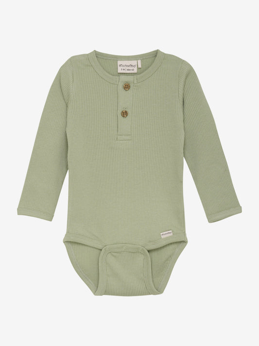 Minymo Body langarm Tencelmix gerippt reseda grün – jetzt kaufen