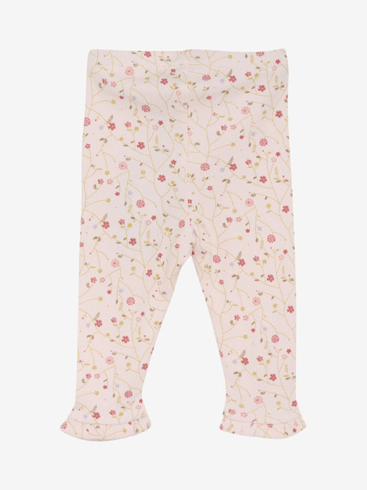 Minymo Leggings Bambusmix geblumt mit Rüschen  pink do – jetzt kaufen
