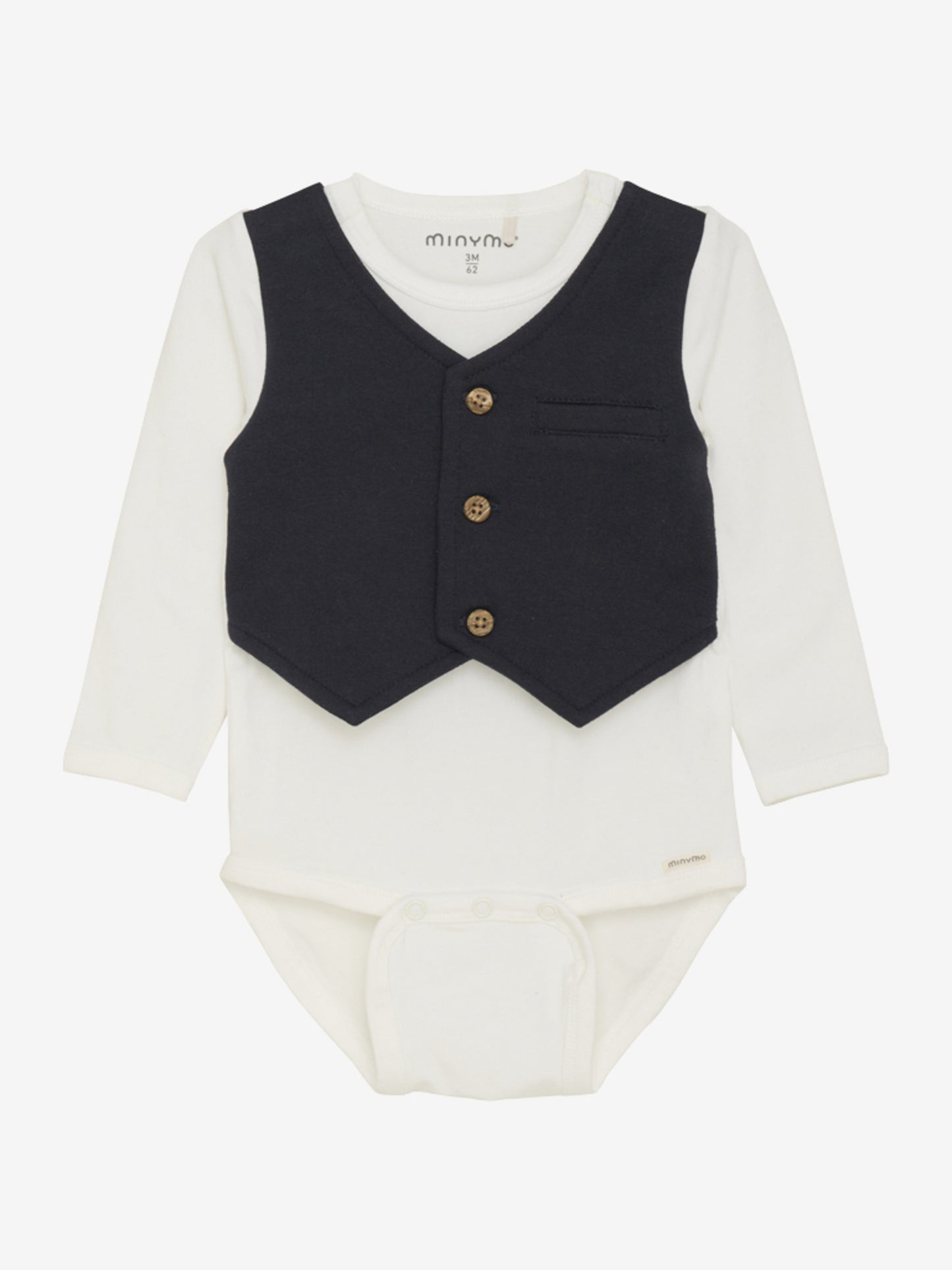 Minymo Body mit Gilet festlich Biobaumwolle snow white – jetzt kaufen