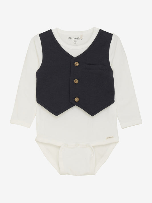 Minymo Body mit Gilet festlich Biobaumwolle snow white – jetzt kaufen