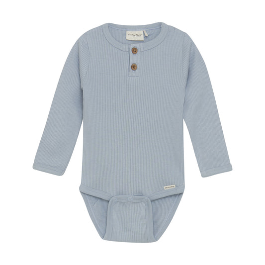 Minymo Body langarm Tencelmix gerippt blue fog – jetzt kaufen