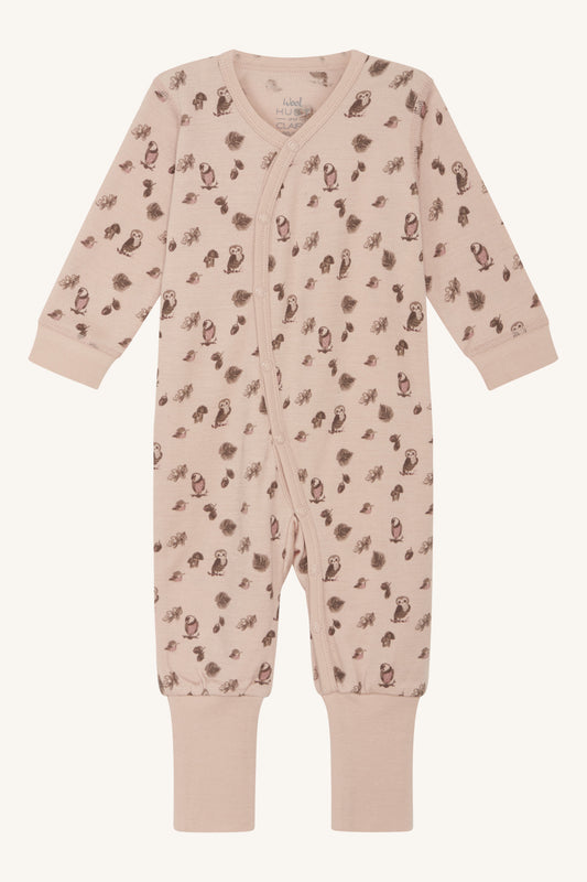 Hust and Claire Moby Pyjama  Merinowolle Eulen rose cl – jetzt kaufen