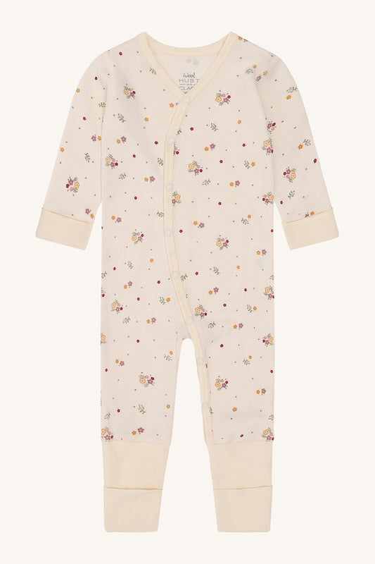 Hust and Claire Moby Pyjama Merinowolle Flora off whit – jetzt kaufen