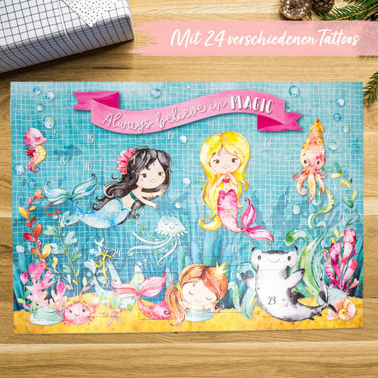 Papierdrachen Tattoo-Adventskalender – Meerjungfrau – jetzt kaufen