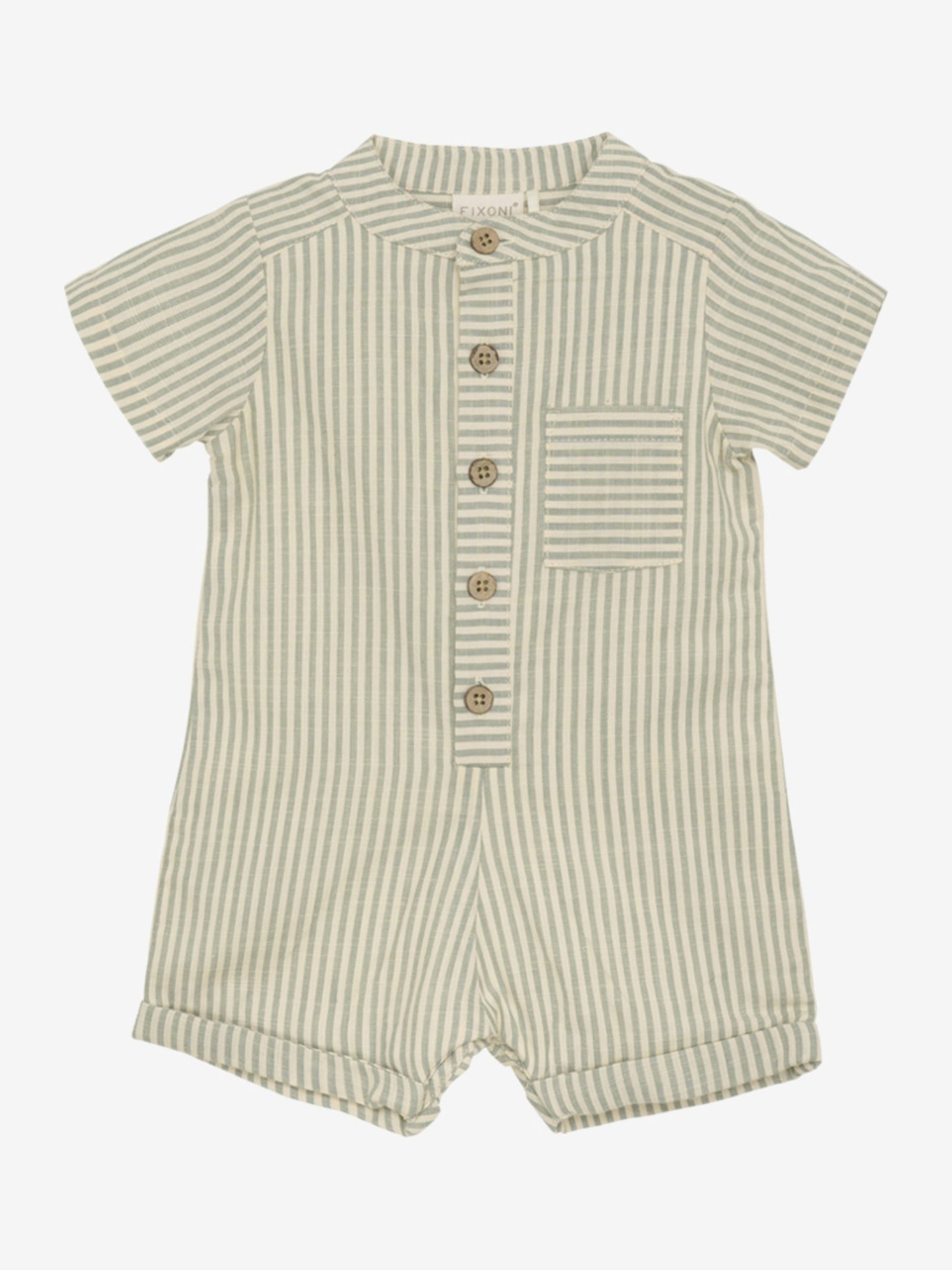 Fixoni Strampler Biobaumwolle gestreift lily pad – jetzt kaufen