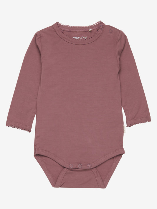 Minymo Body langarm - uni - Bambusviskose - rose brown – jetzt kaufen