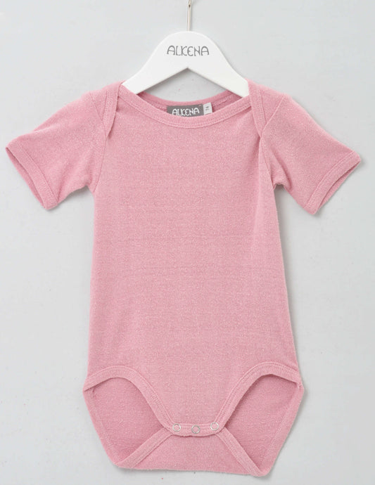 Alkena Seidenbody Baby - kurzarm rosa - Bouretteseide – jetzt kaufen
