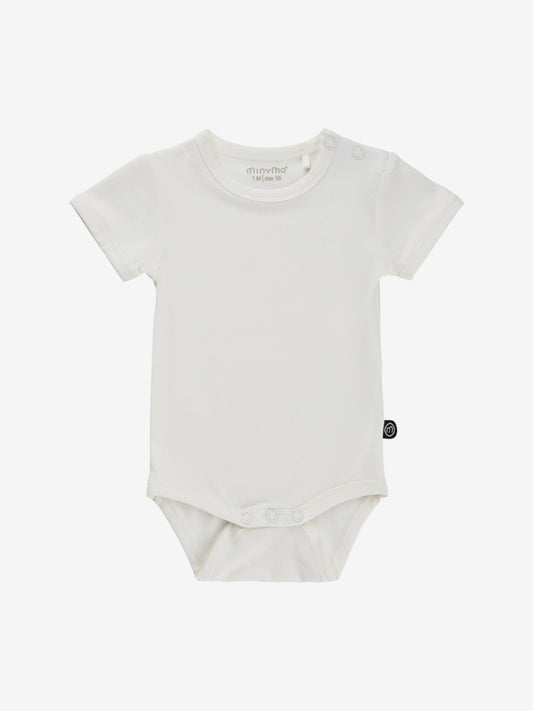 Minymo Body kurzarm - uni - Bambusviskose - white – jetzt kaufen