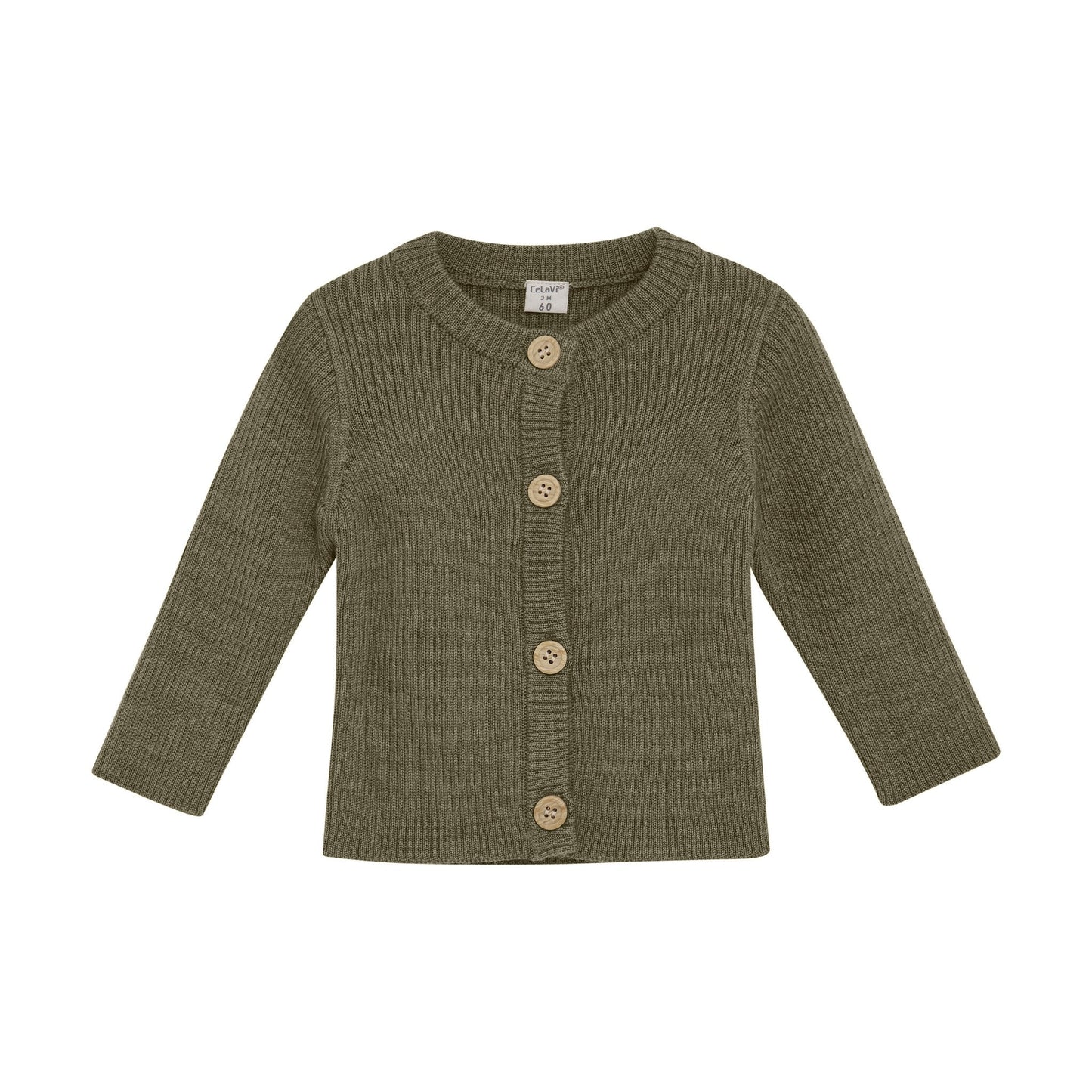 CeLaVi Strickjacke Merinowolle dusky green – jetzt kaufen