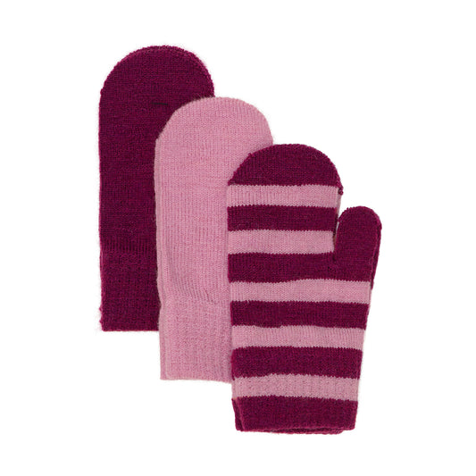 Minymo 3 er Pack Fäustlinge Wollmix magic pink – jetzt kaufen