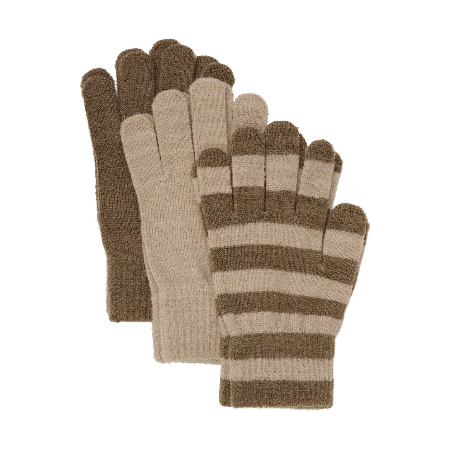 Minymo 3 er Pack Fingerhandschuhe Wollmix caribou – jetzt kaufen