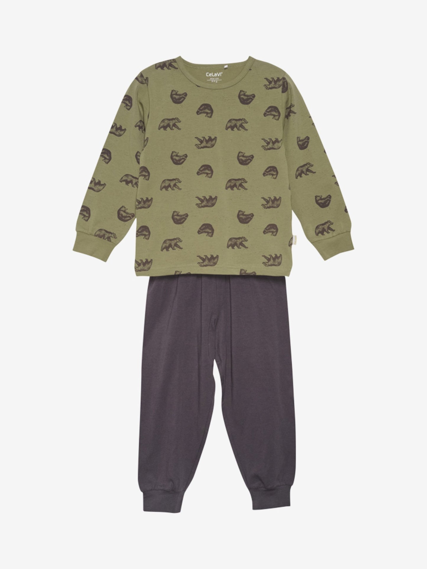 CeLaVi Pyjamaset Bär Baumwolle gothic olive – jetzt kaufen