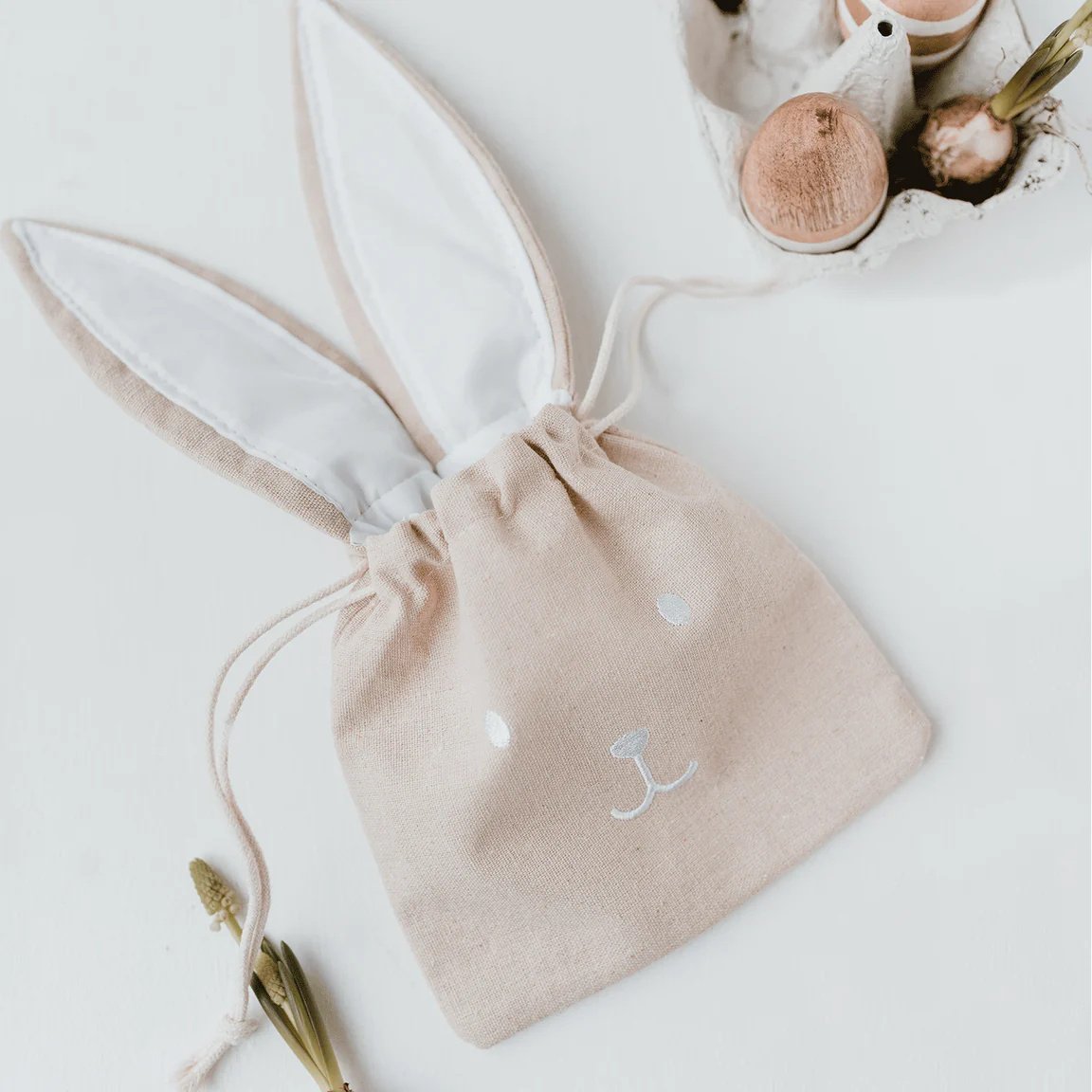 Eulenschnitt Geschenkbeutel Hase gross aus Leinen  im – jetzt kaufen