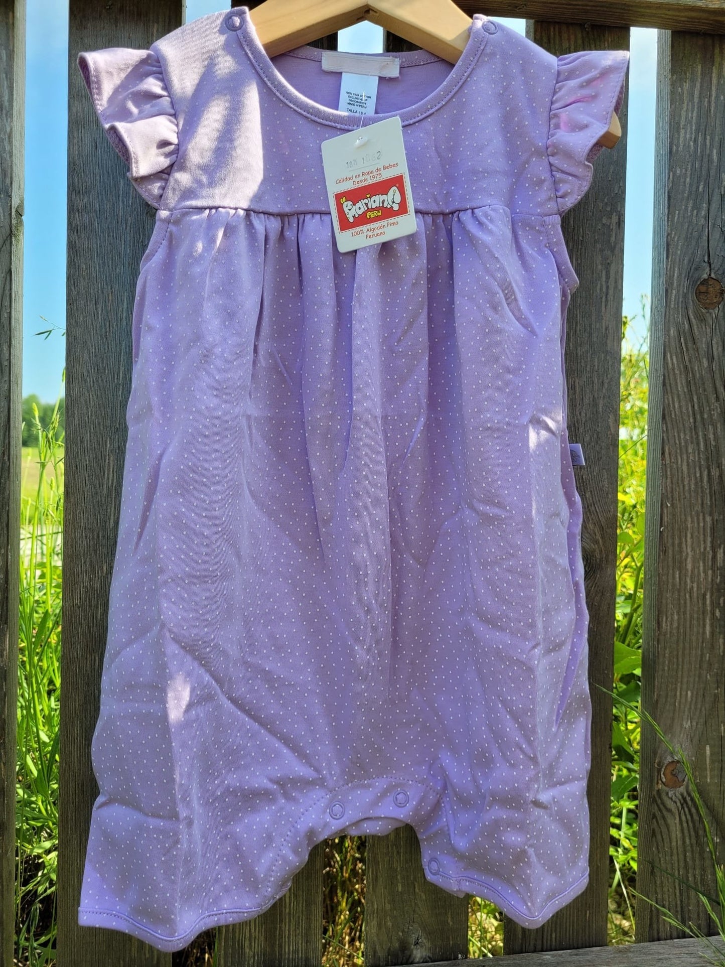 Paola Maria Strampler kurzarm - lila mit weissen Punkt – jetzt kaufen