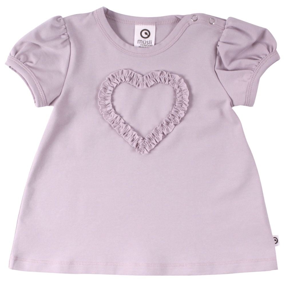 Müsli T-Shirt mit Herzapplikation aus Biobaumwolle - m – jetzt kaufen