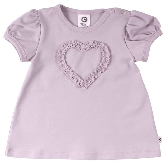 Müsli T-Shirt mit Herzapplikation aus Biobaumwolle - m – jetzt kaufen