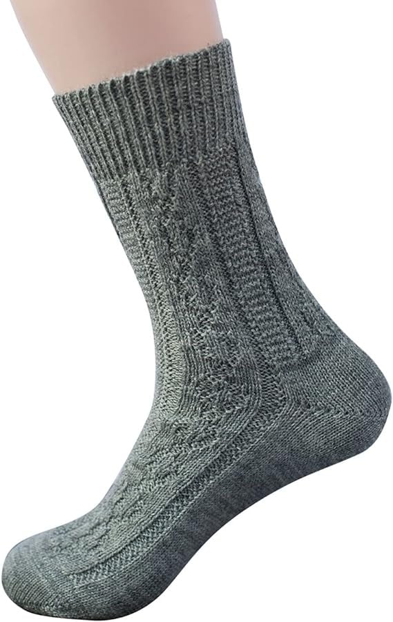 Hirsch Natur Zopfmustersocke - Wolle - hellgrau – jetzt kaufen